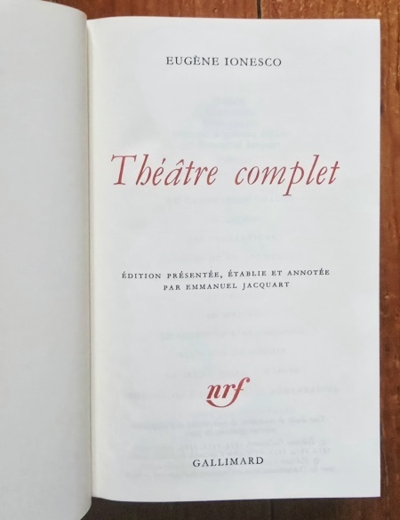 Eugene Ionesco - Theatre complet (editie hardcover) - Img 2