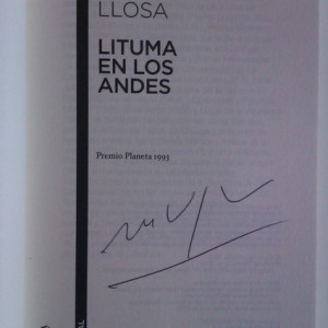 Mario Vargas Llosa - Lituma en los Andes (editie in limba spaniola, cu autograf)
