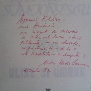 Mircea Horia Simionescu - Ulise si umbra (cu autograf)