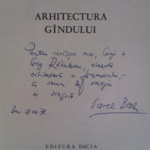 Pavel Bellu - Arhitectura gandului (cu autograf)