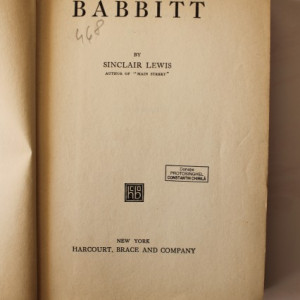 Sinclair Lewis - Babbitt (editie princeps, interbelica, hardcover, in limba engleza) - Img 2