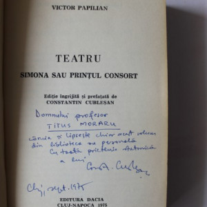 Victor Papilian - Teatru (cu autograful lui Constantin Cublesan)