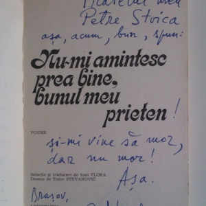 Adam Puslojic - Nu-mi amintesc prea bine, bunul meu prieten (cu dublu autograf) - Img 3