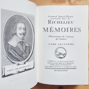 Armand Jean du Plessis, Cardinal Duc de Richelieu - Memoires (2 vol., editie hardcover, ”exemplaire de tete”) - Img 2