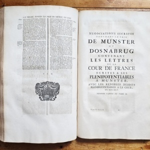(Jean Le Clerc) - Negociations secretes touchant la paix de Munster et d`Osnabrug I-II (2 vol., editie hardcover, frumos relegata) - Img 8