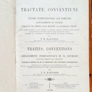(Tradanfir) T. G. Djuvara - Tractate, conventiuni si invoiri internationale ale Romaniei actualmente in vigore publicate din ordinul d-lui Ministru al Afacerilor Straine (editie bilingva romano-franceza, hardcover, frumos relegata) - Img 3