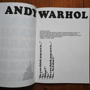Andy Warhol - Ausstellung der Deutschen Gesellschaft fur Bildende Kunst e. V. (Kunstverein Berlin) und der Nationalgalerie der Staatlichen Museen Preussischher Kulturbesitz in der Neuen Nationalgalerie Berlin 1. Marz - 14. April 1969 - Img 3