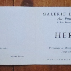 Jacques Herold (carton d`invitation, Galerie Lucie Weill, 15 Avril - 14 Mai 1970) - Img 2