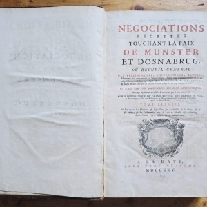 (Jean Le Clerc) - Negociations secretes touchant la paix de Munster et d`Osnabrug I-II (2 vol., editie hardcover, frumos relegata) - Img 5