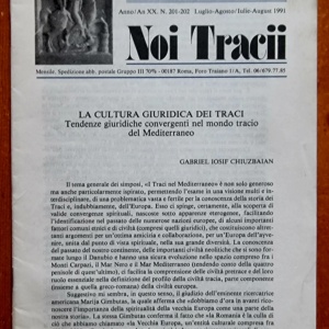 Noi Tracii - Anno/An XX. N. 201-202 - Luglio-Agosto/Iulie-August 1991