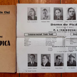 Opera de Stat din Cluj - Program Dama de pica de A. S. Puskin (stagiunea 1948-1949)