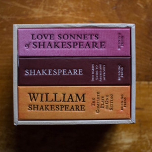 William Shakespeare - Box set (Love sonnets. The complete plays in one sitting. The Bard's guide to abuses and affronts) (3 vol., editii hardcover, format liliput) - Img 2
