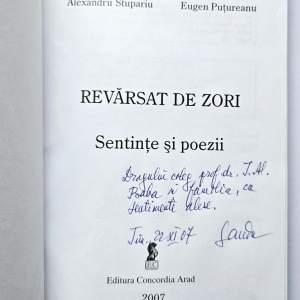 Alexandru Stupariu, Eugen Putureanu - Revarsat de zori. Sentinte si poezii (cu autograf) - Img 2