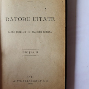 Jean Bart - Datorii uitate (editie frumos relegata, hardcover, interbelica) - Img 2