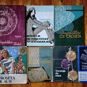 Lot 7 carti crosetat, tricotat, impletit (Elisabeta Iosivoni, Viorica Bociort-Stanescu, E. Cristescu, Smaranda Sburlan, Valentina Osan-Varzob, Ana Popescu, Maria Nica-Dragoescu) (7 vol.)