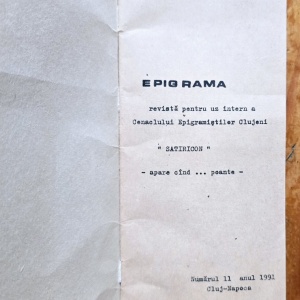 Revista Epigrama a Cenaclului Epigramistilor Clujeni ”Satiricon” - nr. 11, anul 1991