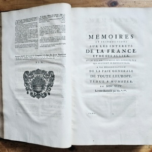 (Jean Le Clerc) - Negociations secretes touchant la paix de Munster et d`Osnabrug I-II (2 vol., editie hardcover, frumos relegata) - Img 6
