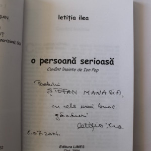 Letitea Ilea - O persoana serioasa (cu autograf)