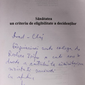 Liviu Moldovanu, Roxana Sirli Moldovanu - Sanatatea, un criteriu de eligibitate a decidentilor (cu autograf) - Img 2