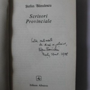 Stefan Banulescu - Scrisori provinciale (cu autograf)