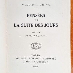Vladimir Ghika - Pensees pour la suite des jours (editie princeps, in limba franceza) - Img 2