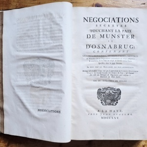 (Jean Le Clerc) - Negociations secretes touchant la paix de Munster et d`Osnabrug I-II (2 vol., editie hardcover, frumos relegata) - Img 3