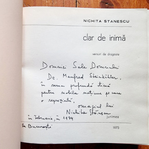 Nichita Stanescu - Clar de inima (cu autograf) - Img 2