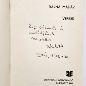 Cselenyi Bela - Barna madar (cu autograf) - Img 2