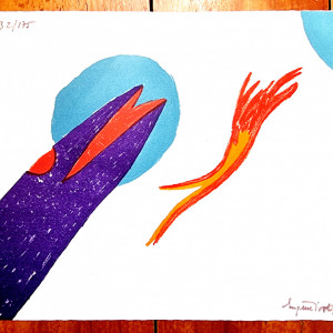 Lithographie originale en couleurs par Eugene Ionesco (Decouvertes, 1970, 1/175)