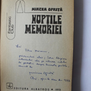 Mircea Oprita - Noptile memoriei (cu autograf)