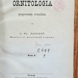 S. Fl. Marianu (Simion Florea Marian) - Ornitologia poporana romana. Tom. I. (editie hardcover, frumos relegata) - Img 3