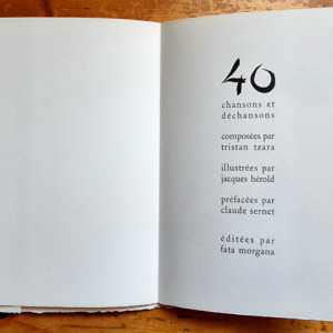 Tristan Tzara - 40 chansons et dechansons illustrees par Jacques Herold - Img 2