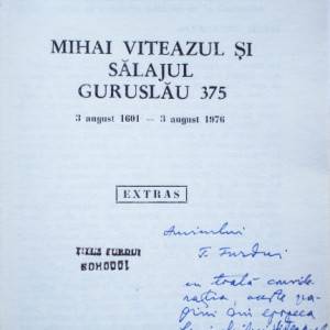 Alexandru Matei (coord.) - Mihai Viteazul si Salajul Guruslau 275 (cu autograf)