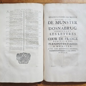 (Jean Le Clerc) - Negociations secretes touchant la paix de Munster et d`Osnabrug I-II (2 vol., editie hardcover, frumos relegata) - Img 7