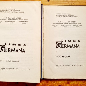 Jean Livescu (coord.), Emilia Savin, Sanda Ioanovici, Iohanna Andrei - Limba germana I. Vocabular (2 vol., editie hardcover)