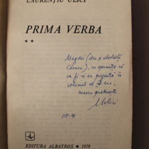 Laurentiu Ulici - Prima verba (3 vol, volumul II cu autograf) - Img 3