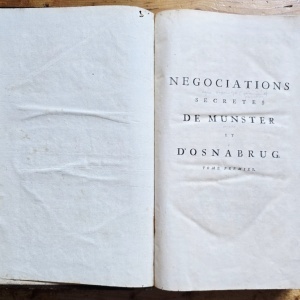 (Jean Le Clerc) - Negociations secretes touchant la paix de Munster et d`Osnabrug I-II (2 vol., editie hardcover, frumos relegata) - Img 4