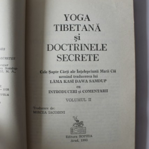 Lama Kasi Dawa Samdup - Yoga tibetana si doctrinele secrete (2 vol.) - Img 2
