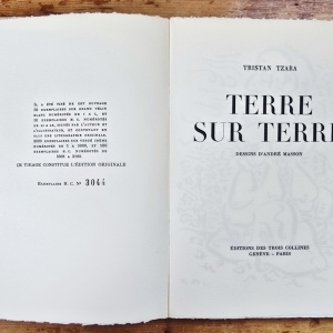 Tristan Tzara - Terre sur terre. Dessins d`Andre Masson (editie princeps, in etui special) - Img 6