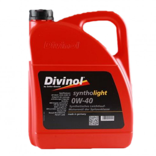 Ulei de motor pentru autoturisme, DIVINOL SYNTHOLIGHT 0W-40 5L