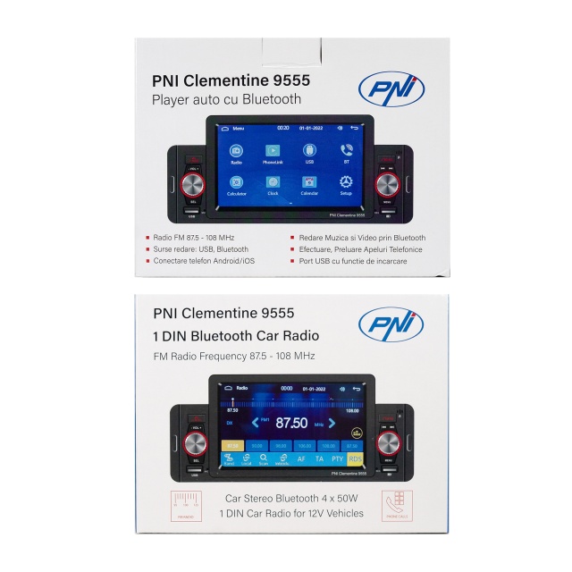 MP5 player auto PNI Clementine 9555 1DIN display 5 inch 4 x 50W