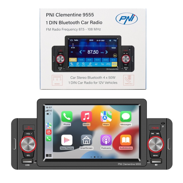 MP5 player auto PNI Clementine 9555 1DIN display 5 inch 4 x 50W