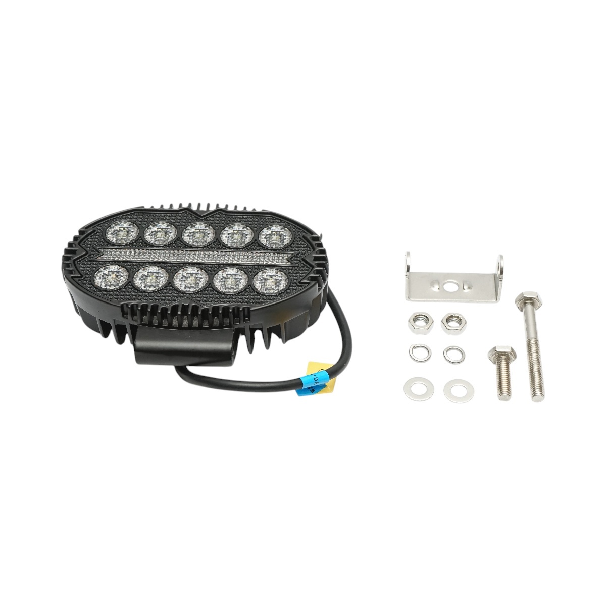 Proiector oval LED cu DRL 9-36V, 22W alb-galben, carcasa aluminiu