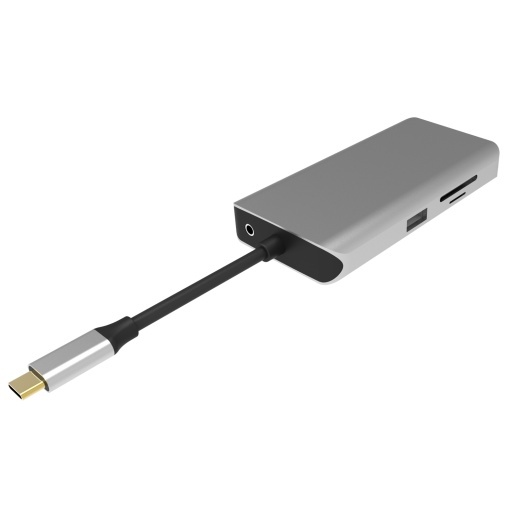 Adaptor multiport PNI MP10 USB-C la HDMI, VGA, 3 x USB 3.0, SD/TF, RJ45, audio 3.5, USB-C PD, 10 iesiri - Img 2