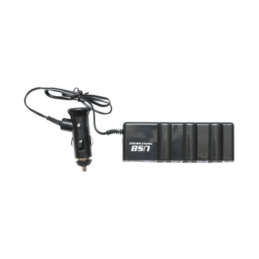 Adaptor triplu bricheta si 1 port usb cu cablu 1m - Img 5
