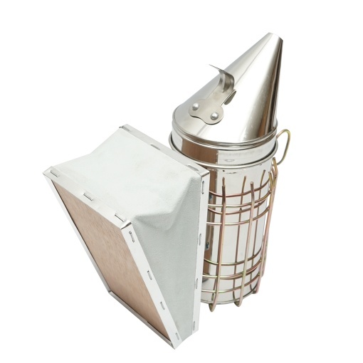 Afumator albine din inox cu cilindru scut termic si burduf din piele 160mm - Img 3