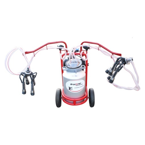 Aparat de muls vaci 2 posturi bidon 40L aluminiu cu butelie, vacuum rezervor Breckner Germany - Img 3