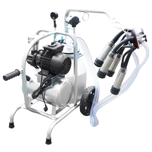 Aparat de muls vaci cu grup colector 160cc, sasiu galvanizat, bidon aluminiu 30L, 1 post Breckner Germany - Img 3