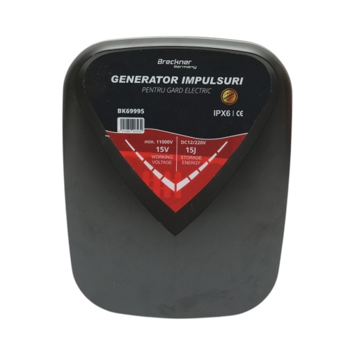 Aparat generator de impulsuri 15 Joule, 12V/220V, 100 km pentru gard electric IPX6 Breckner Germany - Img 2