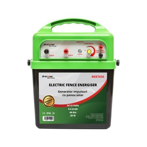 Aparat generator impulsuri 12V 6.2 Joule 40km cu panou solar 20W gard electric Breckner Germany - Img 4